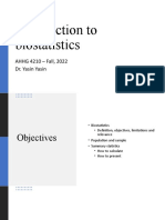 Week 1 - Introduction To Biostatistics