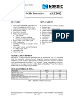 Single Chip 2.4 GHZ Transmitter: Features Applications