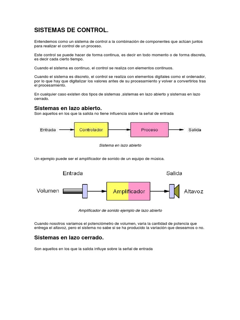Sistemas de Control PDF Sistema de control Electrónica