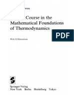 A first course in the mathematical foundations of thermodynamics Owen D.R.