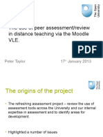 Peer Assessment in Distance Learning