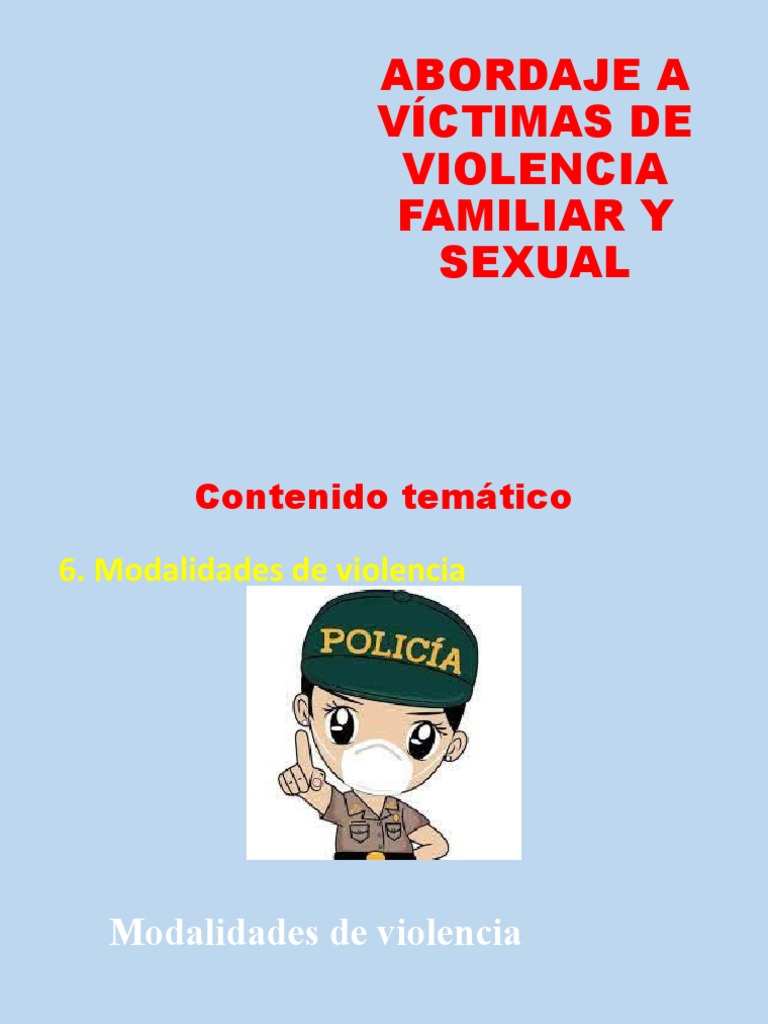 Abordaje A Víctimas De Violencia Familiar Tema 6a Pdf Violencia