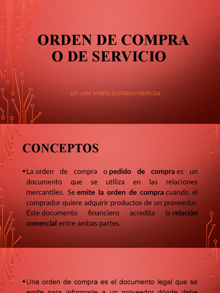 Orden de Compra o de Servicio | PDF | Precios | Procesos de negocio