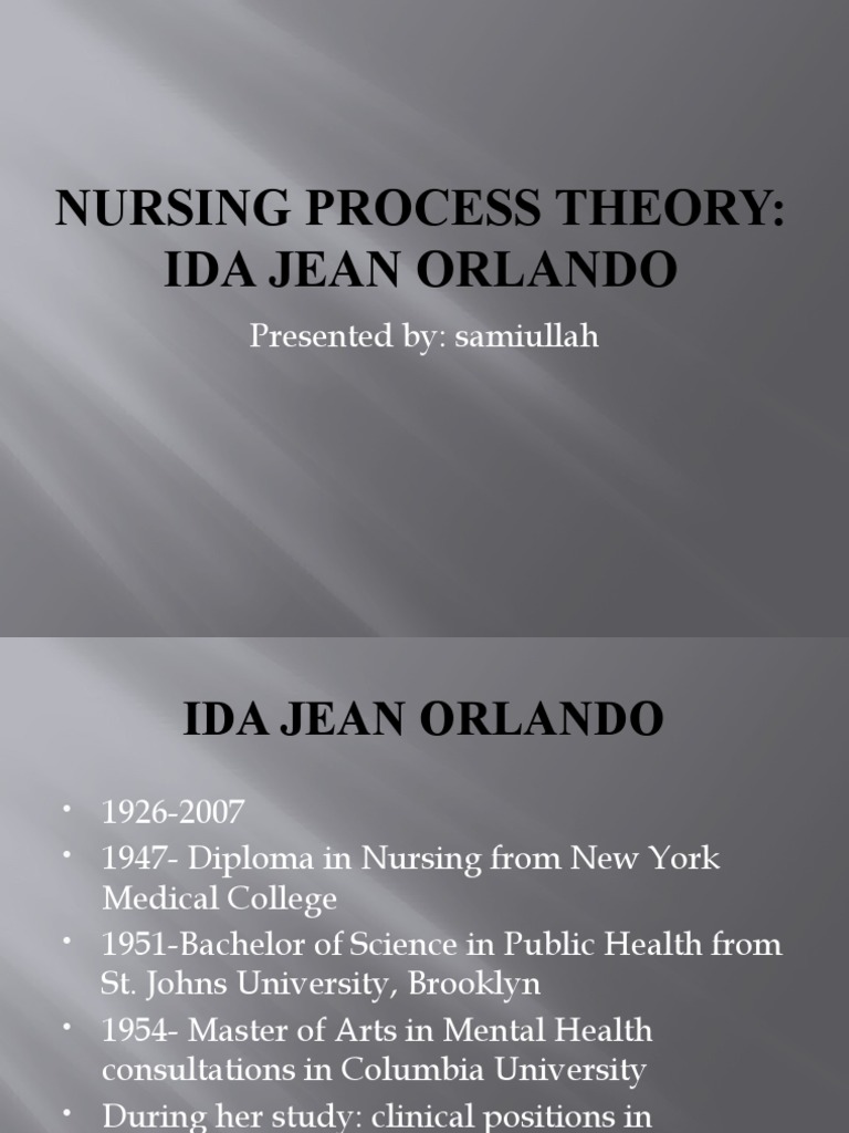 NursingProcessTheoryIda Orlando PDF Nursing Theory