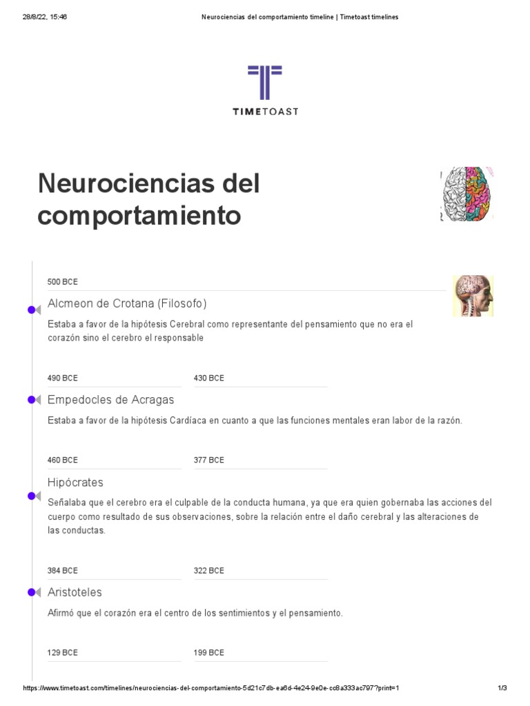 Neurociencias Del Comportamiento Timeline - Timetoast Timelines | PDF ...