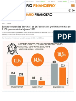 Bancos Cerraron Las "Cortinas" de 165 Sucursales y Eliminaron Más de 1.100 Puestos de Trabajo en 2021 - Diario Financiero