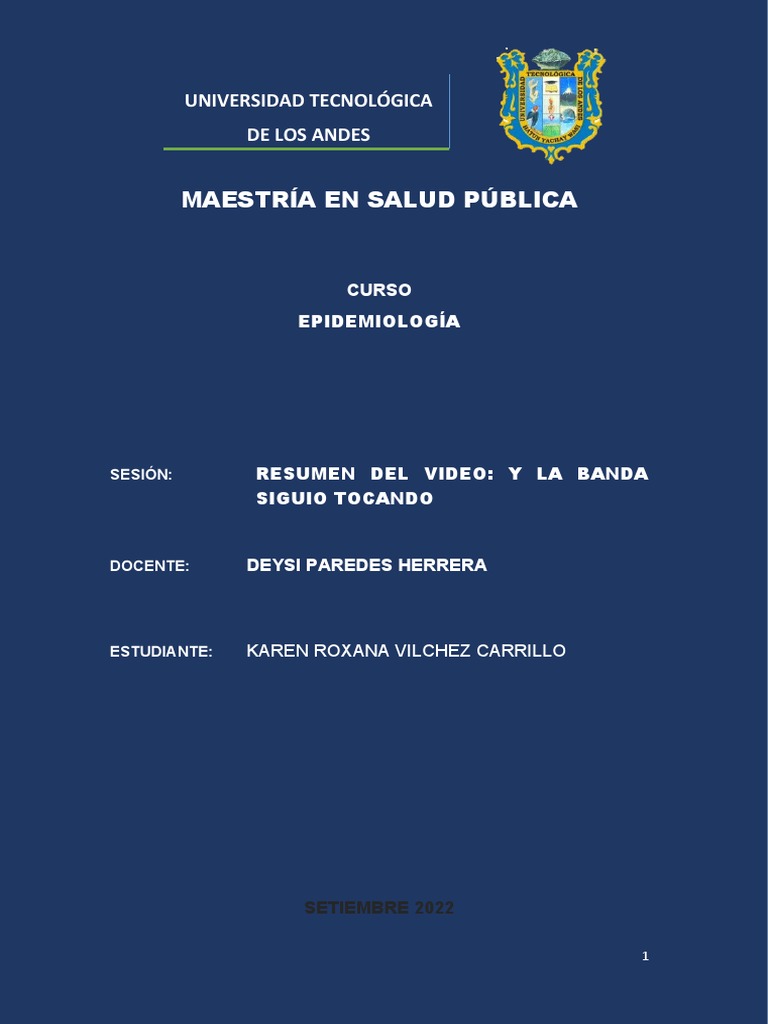 Resumen Video y La Banda Siguio Tocando PDF Epidemiología