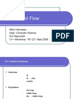 C++ Control Flow: Mark Hennessy Dept. Computer Science NUI Maynooth C++ Workshop 18 - 22 Sept 2006