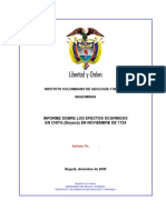 Informe Sobre Los Efectos Ocurridos en Chita (Boyacá) en Noviembre de 1724