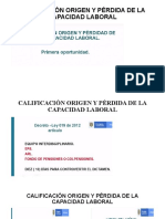 Calificación Origen y Pérdida de La Capacidad Laboral Agosto