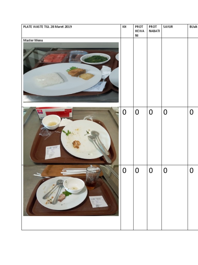 PLATE WASTE TGL 28 Maret 2019 | PDF