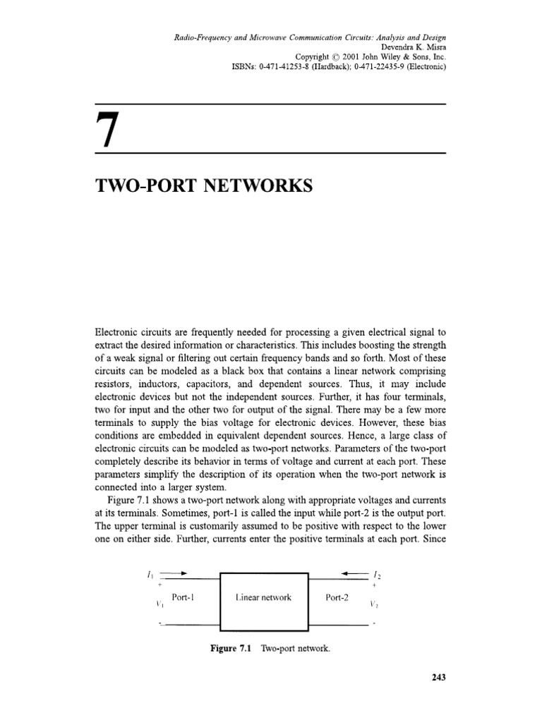 Chapter 7 Two Port Network Radio Frequency and Microwave