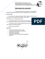 Constancia de Vacante 2022