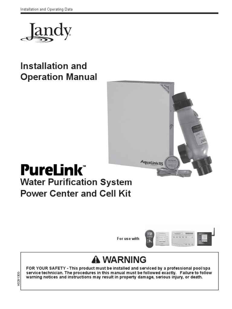 Jandy PureLink Manual PDF Pound (Mass) Sodium Chloride