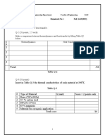 KAU Chemical Engineering Heat Transfer Homework