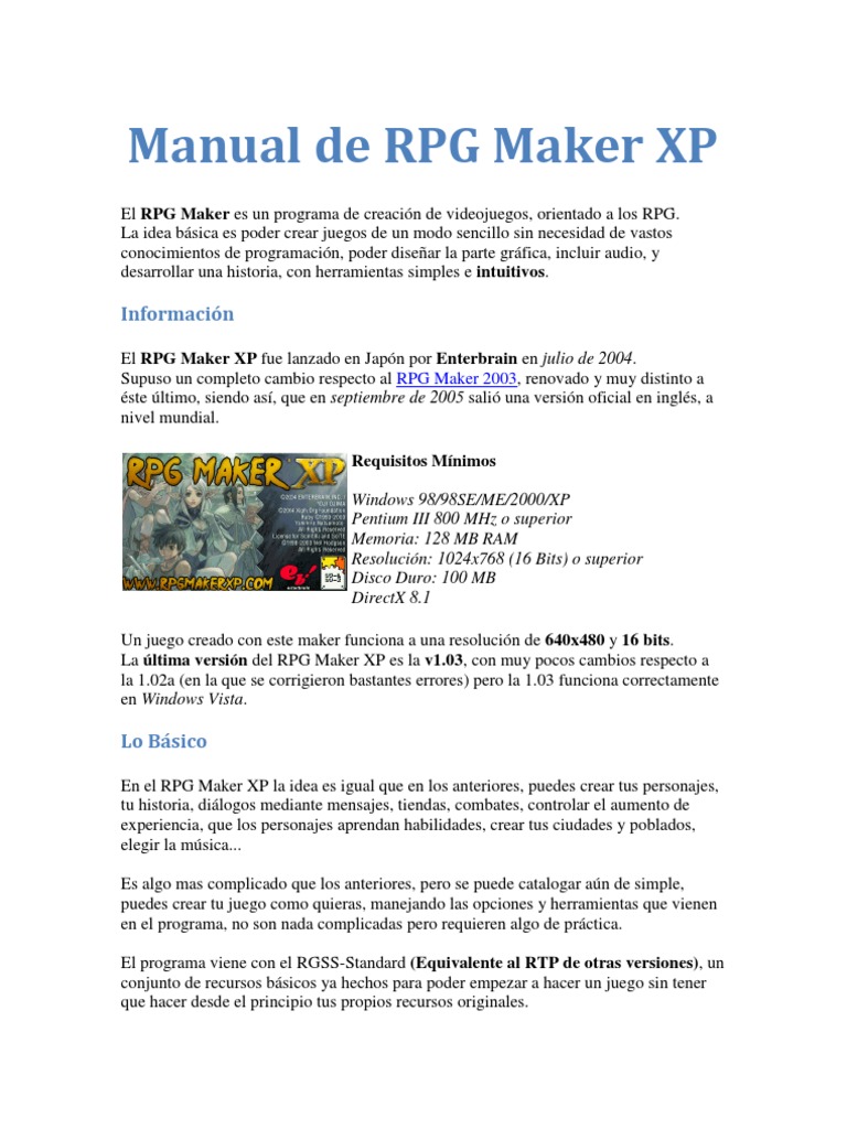 Manual de RPG Maker XP | PDF | Informática | Software