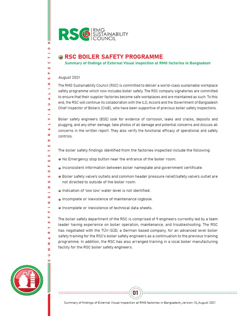 RSC Boiler Safety Programme - Summary of Findings of External Visual ...