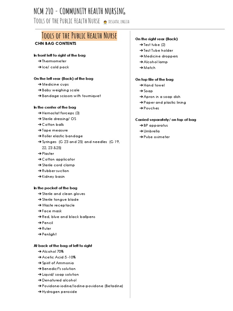 NCM 210 RLE - Tools of The Public Health Nurse | PDF | Hand Washing ...
