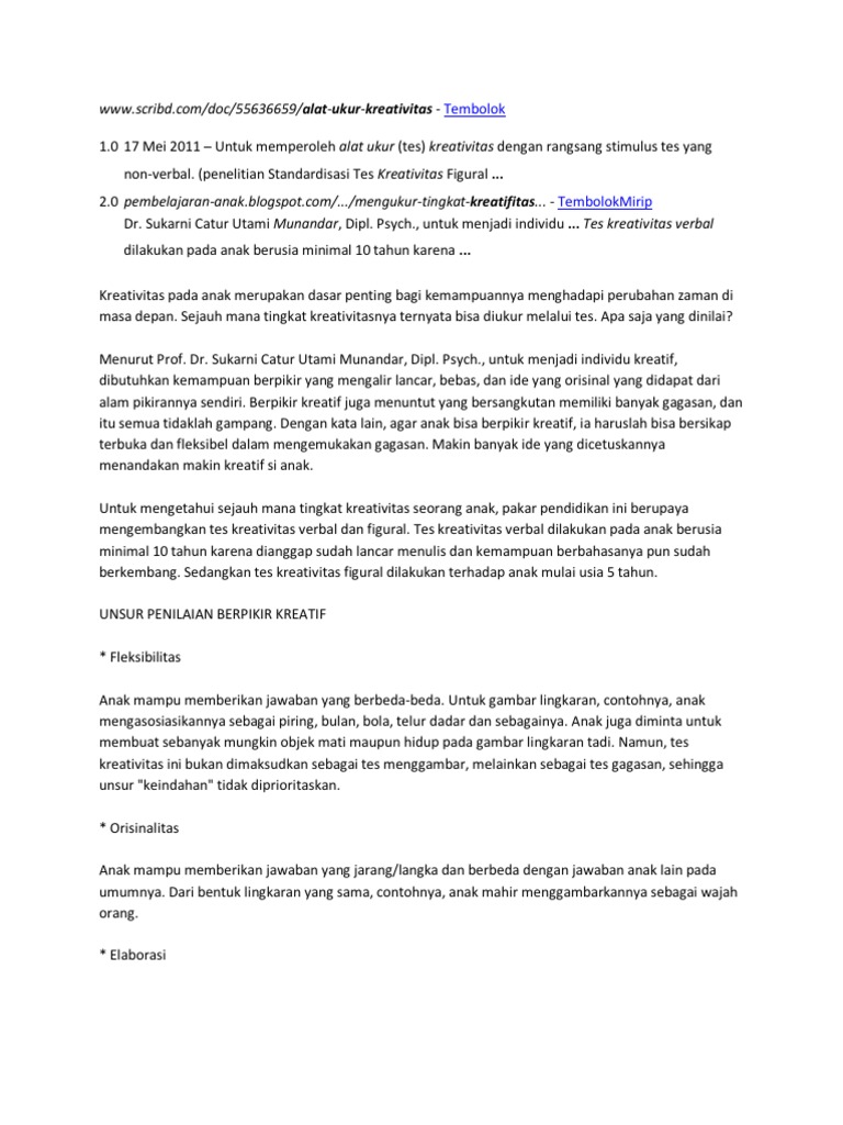 Pengukuran Kreativitas Baru