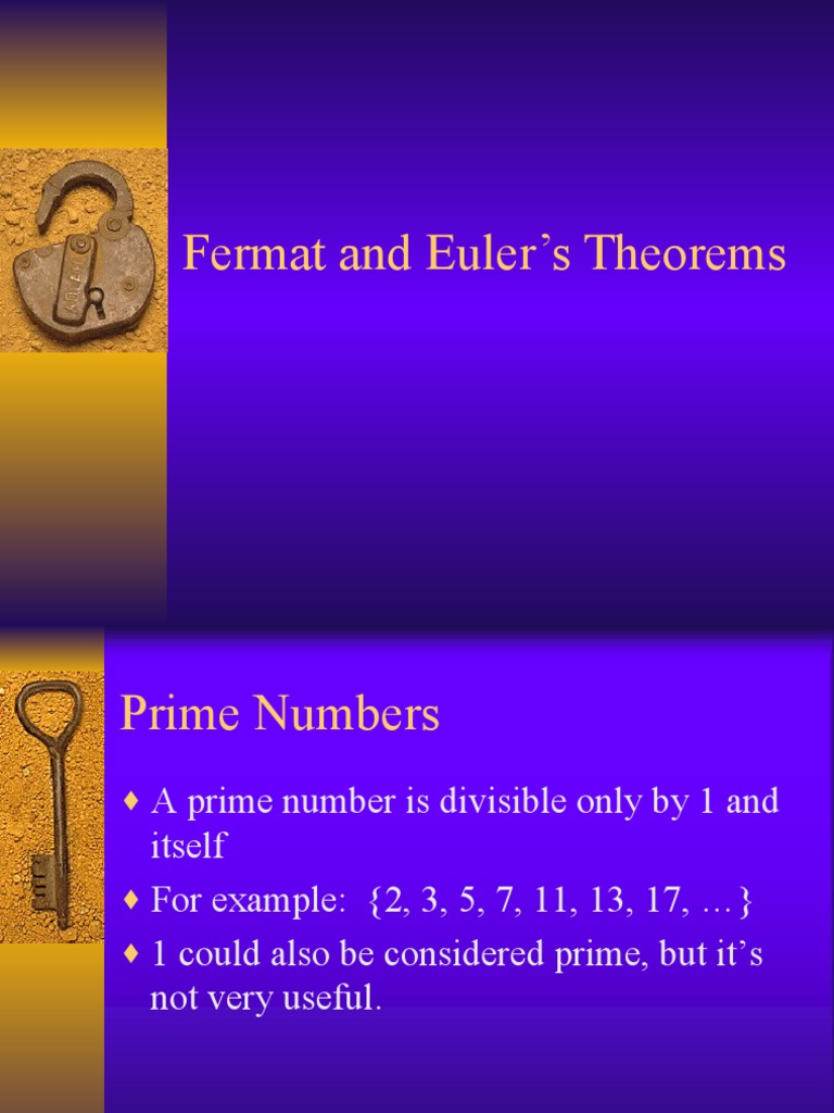 Fermat and euler ts theorems pdf prime number factorization