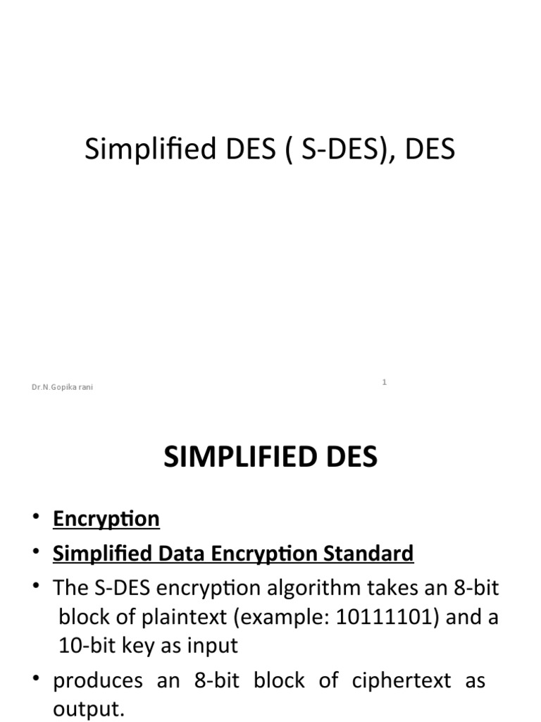Simplified des s des encryption algorithm pdf cryptography key