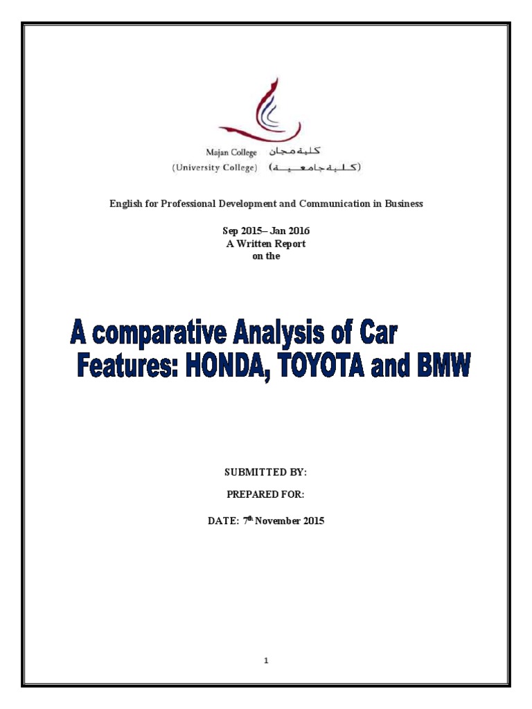 Honda vs. BMW and Toyota: Feature Analysis | PDF | Honda | Toyota