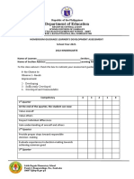 Kinder - Homeroom Guidance Learner's Development Assessment