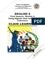 English 8: First Quarter-Module 4 Using Signals That Indicate Coherence