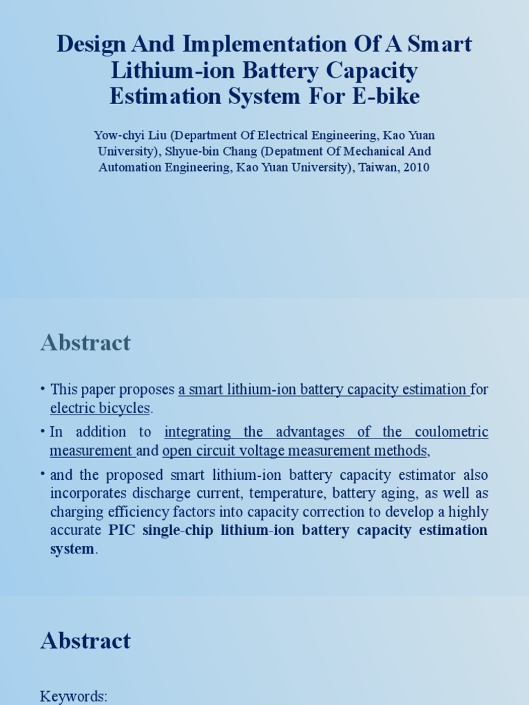 Resume 4 Design and Implementation of A Smart Lithium-Ion Battery | PDF ...