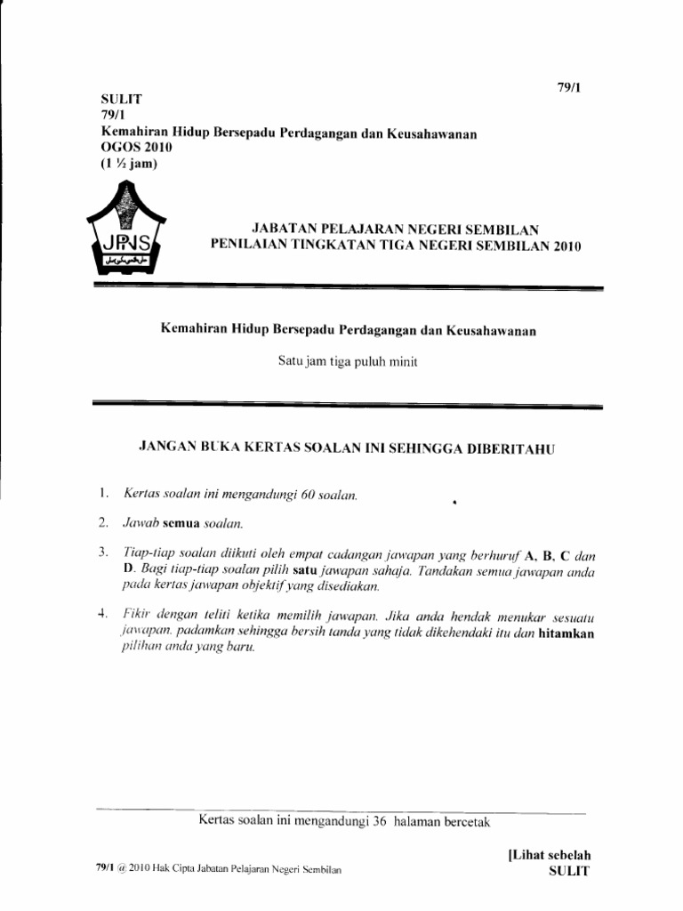 Pmr Trial 2010 Khb Pk N S Pdf