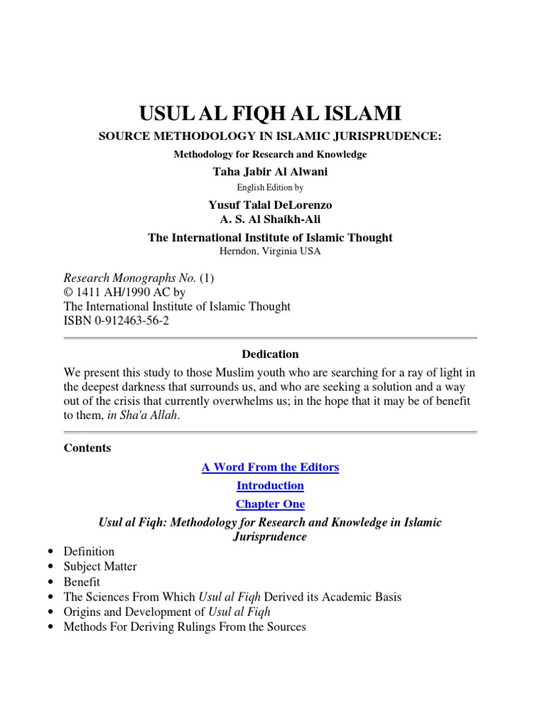 Usul Al Fiqh Al Islami Pdf Ali Sahabah