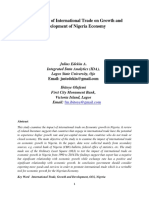 The Impact of International Trade On Economic Growth in Nigeria