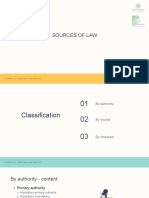 Classification of Sources of Law