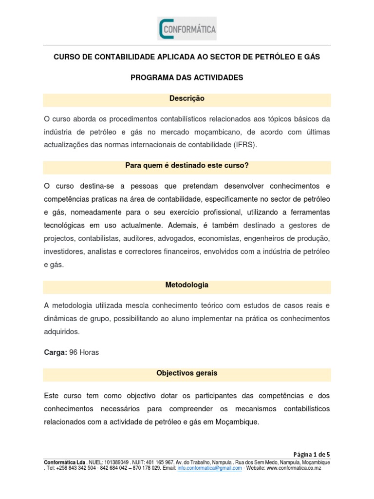 Contabilidade Aplicada Ao Sector de Petroleo e Gás - Conteudo ...