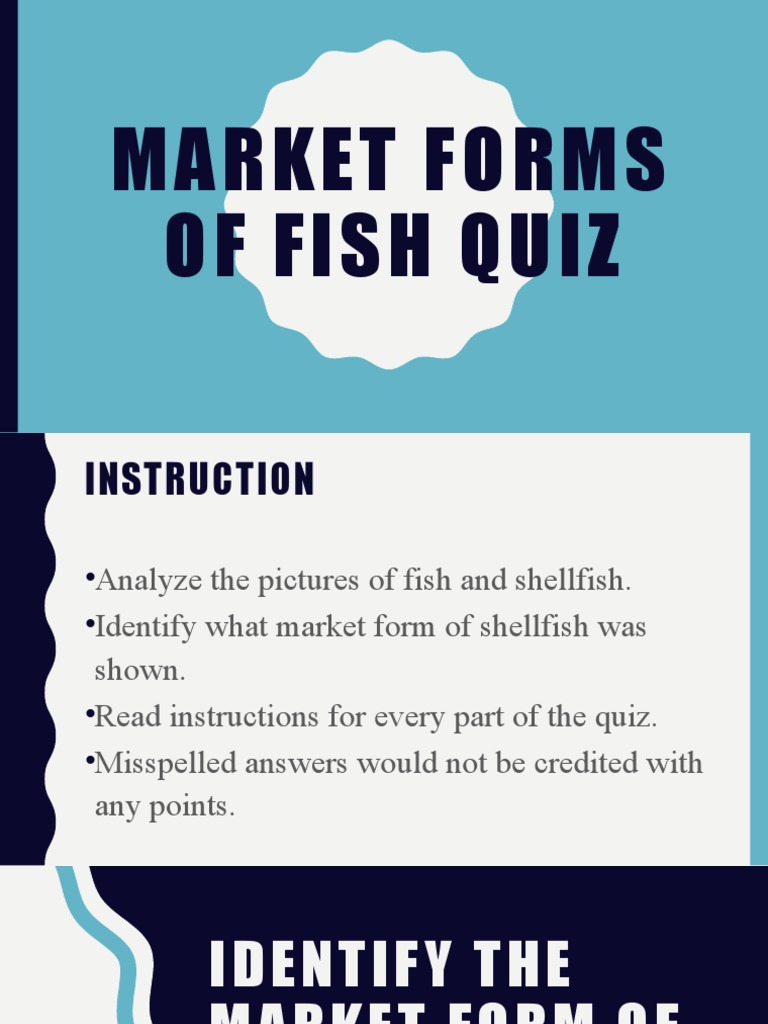 Short Quiz Market Forms of Fish and Shellfish PDF