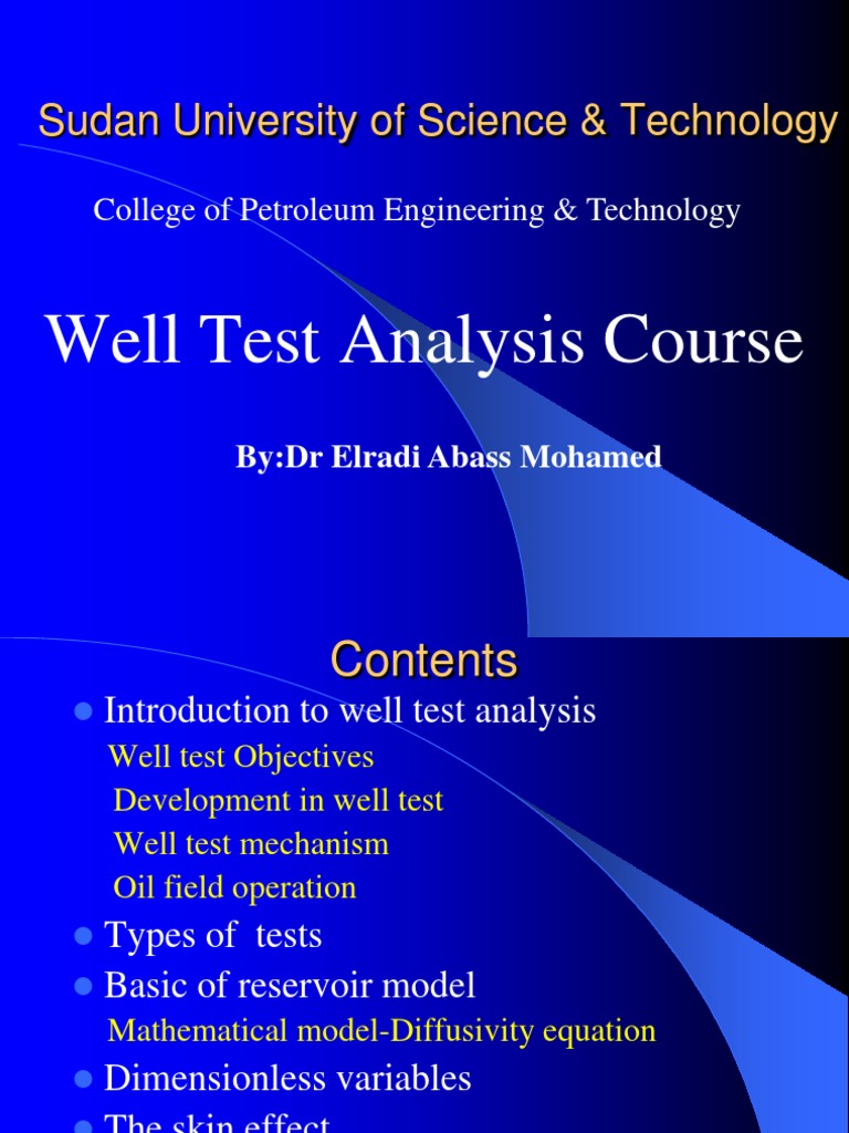 Well Test Analysis Course Overview | PDF | Petroleum Reservoir ...