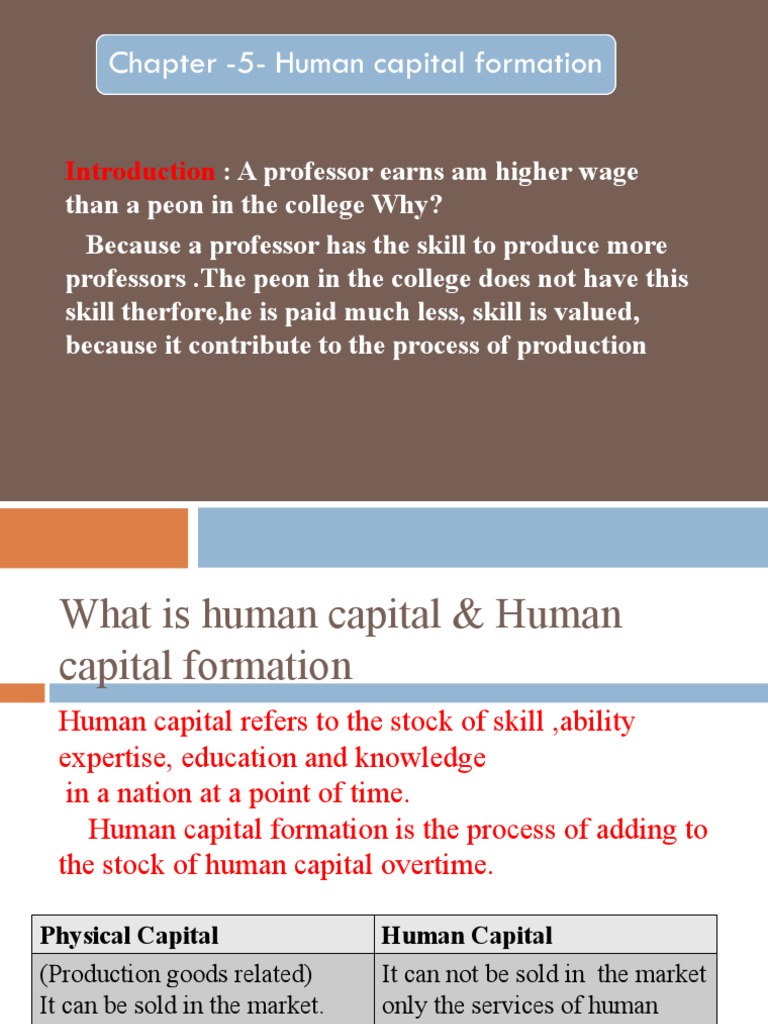 Human Capital Formation in India | PDF | Human Capital | Capital ...
