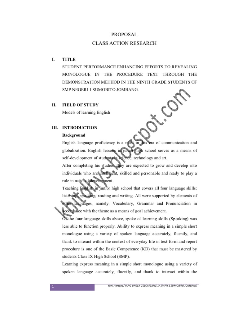 Proposal Ptk Berbahasa Inggris Demostrative Method at