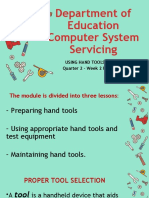 Department of Education Computer System Servicing: Using Hand Tools (Uht) Quarter 2 - Week 2 & 3 Module