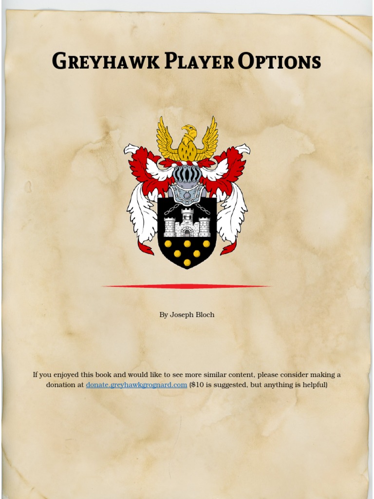 Greyhawk Player Options PDF Elf (Dungeons & Dragons) Dwarf