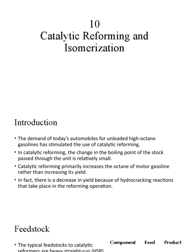 Catalytic Reforming and Isomerization PDF Cracking (Chemistry