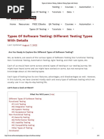 Types of Software Testing - Different Testing Types With Details