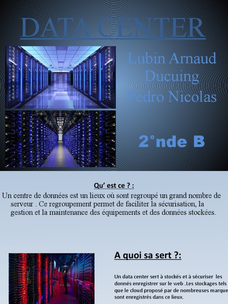 Importance et fonctionnement des data centers | PDF | Centre de données ...