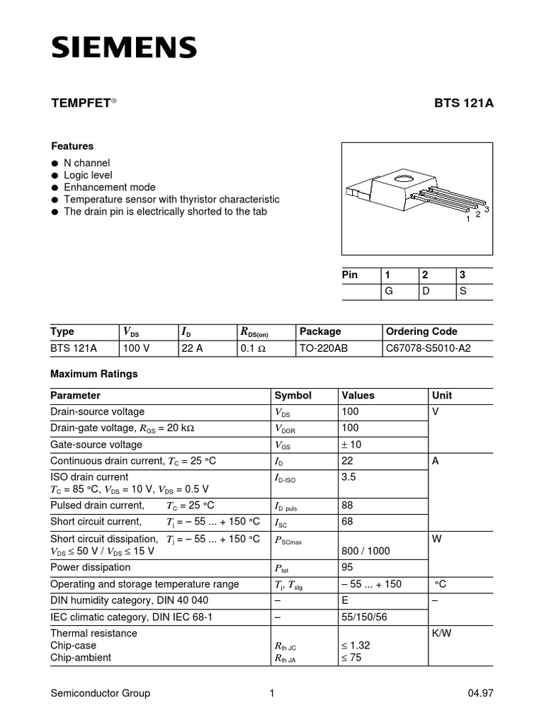 2 Bts121a | PDF | Diode | Field Effect Transistor
