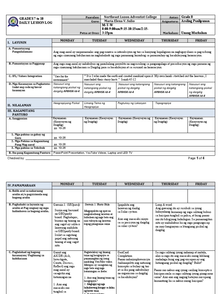 DLL Week 1 AP 8 MVSulio | PDF