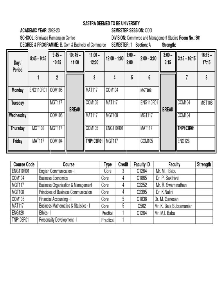 Class Time Table Maker Ai