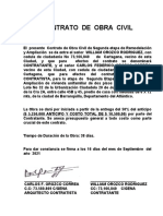 Carta Contrato de Obra Civil de William Orozco Rodriguez