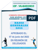Bases del XIV Campeonato de Confraternidad Deportiva de Mini Fútbol y Voleibol ADEHCCOP-Vilquechico 2022