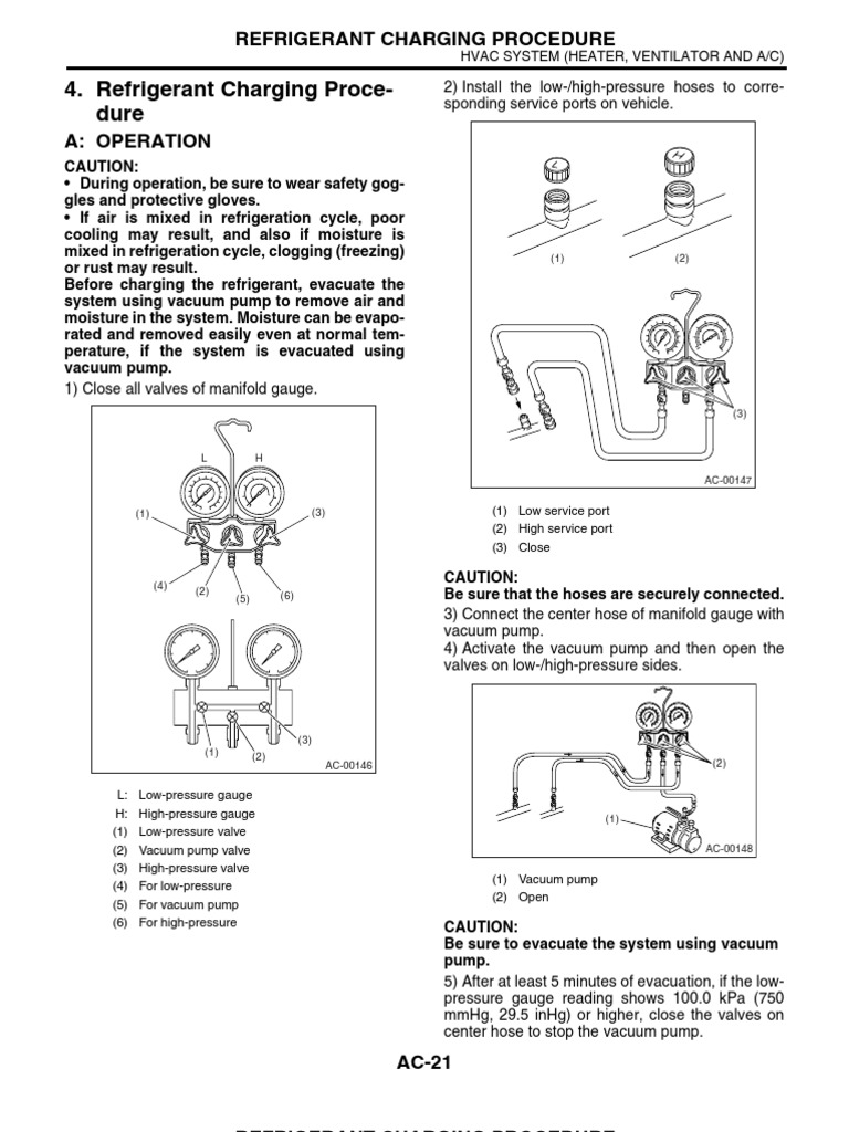 Refrigerant Charging Procedure Air Conditioning Hvac