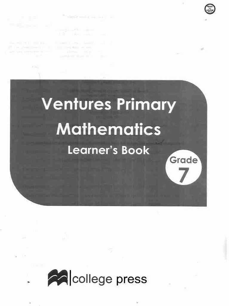 Grade 7 Ventures Maths PDF